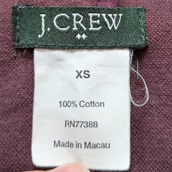 J Crew burgundy purple velvet collared v neck button up blazer jacket XS - Picture 9 of 10